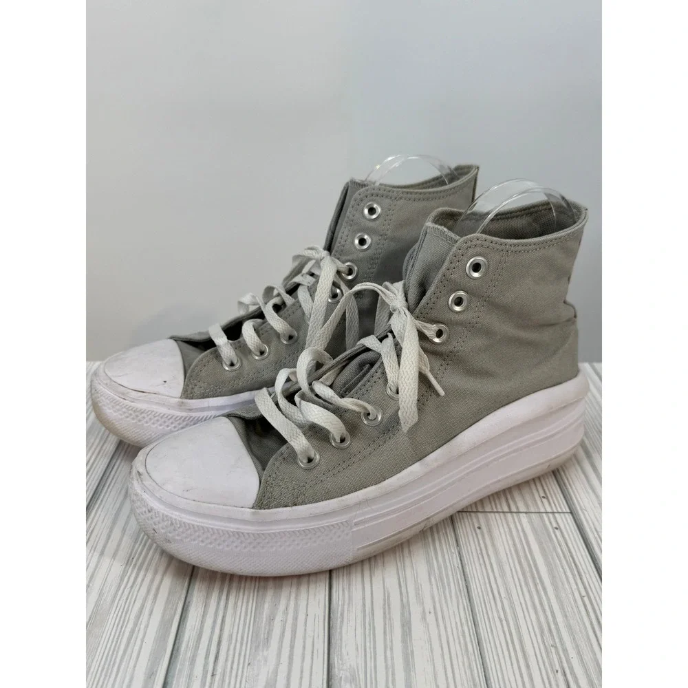 Converse Chuck Taylor All Star Lift Platform High Top Sneakers Gray Women's Sz 9 - Picture 4 of 9